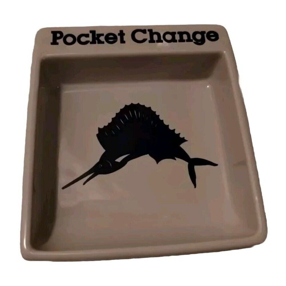 Potpourri Press Pocket Change‎ Tray Sailfish Design Coin Valet Made Japan